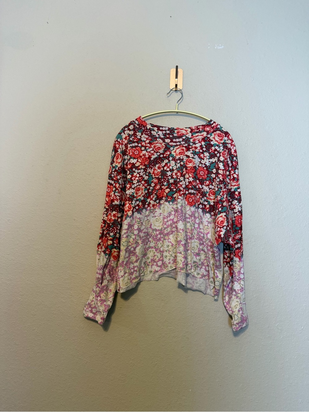 Free People MOVEMENT Inspire Floral Printed Layer Faded Poppy‎ Red Size Small - Picture 5 of 11